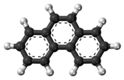 Ball-and-stick model of the phenanthrene molecule